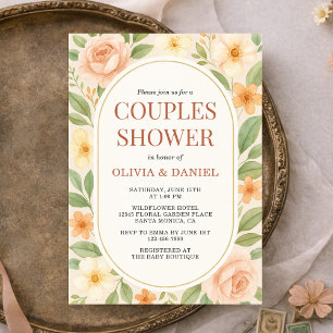 Bloemige Botanische Couples Shower Kaart