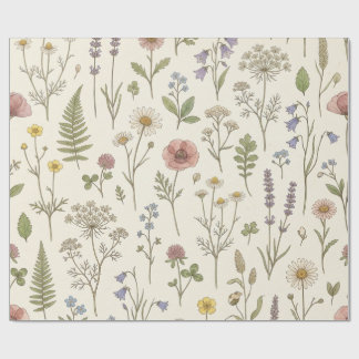 Bloemige botanische inpakpapier