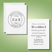 Bloemige Botanische Pret Monogram Trouw Koppel Naa Kaart