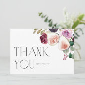 Bloemige Bourgogne bloemen met vijgen en bes Bedankkaart (Staand voorkant)