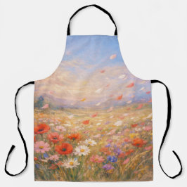 Bloemige Bries - Pastelkleurige Schilderstijl Kuns Schort