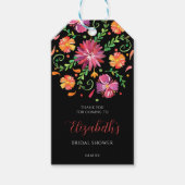 Bloemige Bruidsdouche op de Dag van de Doden Cadeaulabel (Voorkant)