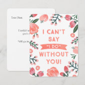 Bloemige bruidsmeisje | Bruidsmeisje Kaart (Voorkant / Achterkant)