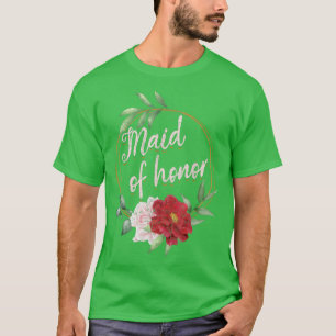 Bloemige bruidsmeisje van eer Huwelijk Bruiloft Br T-shirt
