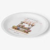 Bloemige Bruiloft | Bruiloftsfeest Papieren Bordje (Gekanteld)