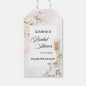 Bloemige Brunch En Bruisende Bruids-Shower Cadeaulabel (Achterkant)