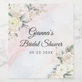 Bloemige Brunch En Bruisende Bruids-Shower Wijn Etiket (Enkel label)