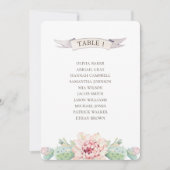 Bloemige cactus en succulent. Stoelenkaart voor de Kaart (Voorkant)