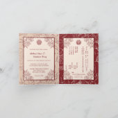 Bloemige Chinese Engelse Vouwbare Trouw Uitnodigin Aankondiging (Binnen)