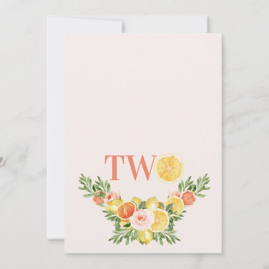 Bloemige Citroen Sinaasappel Onze Hoofdpers 2e Ver Kaart (Achterkant)