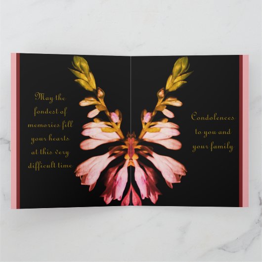 Bloemige condoleance kaart (Binnen)
