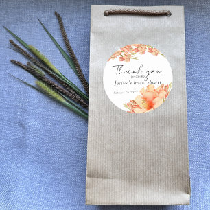 Bloemige Dankjewel bruidsdouche Ronde Sticker