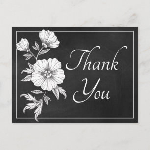 Bloemige Dankjewel Chalkboard Trouwbloem Vintage Briefkaart