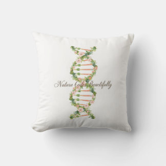 Bloemige DNA-helix watercolor kunst Kussen