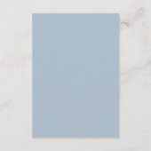 Bloemige Eenvoud 1 Ijsblauw Minimalistische Trouwd Informatiekaartje (Achterkant)