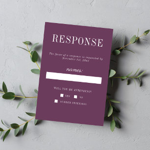 Bloemige Eenvoud 2 Druif Minimalistische Trouwdag RSVP Kaartje