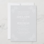Bloemige Eenvoud 2 Koele Nevel Trouwfeest Kaart (Voorkant)