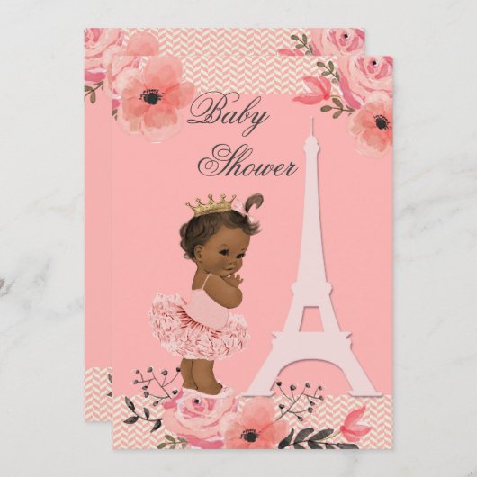 Bloemige Eiffeltoren Etnische Prinses in Tutu Douc Kaart (Voorkant / Achterkant)