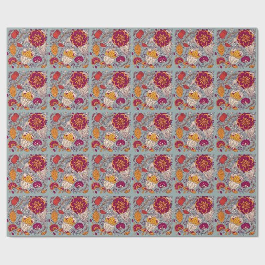 bloemige elegante achtergrond cadeaupapier (Vlak)