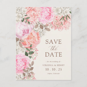 Bloemige Elegante Bewaar De Datum Briefkaart