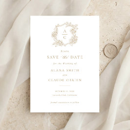 Bloemige Elegante Gouden Hortensia Kam Save the Da Kaart