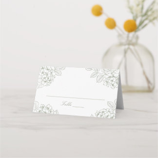 Bloemige Elegante Groene Hortensia Huwelijks Plaat