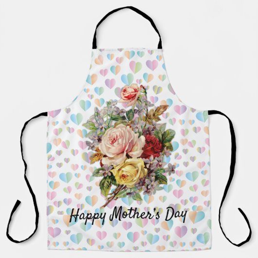 Bloemige Elegante Moederdag Ontwerp Schort (Voorkant)