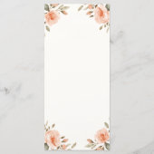 Bloemige Elegante Persoonlijke Huwelijksprogramma Programma (Achterkant)
