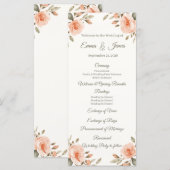 Bloemige Elegante Persoonlijke Huwelijksprogramma Programma (Voorkant / Achterkant)