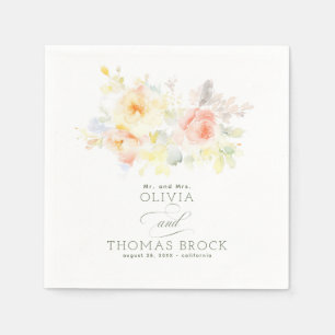 Bloemige Elegante Zomer Bruiloft Servet