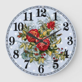 Bloemige Elegantie 10,75" Ronde Acryl Wandklok Grote Klok