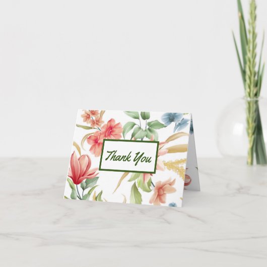 Bloemige Elegantie  Bedankkaart (Voorkant)