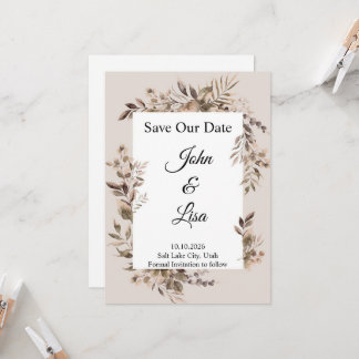 Bloemige Elegantie Save the Date Uitnodiging