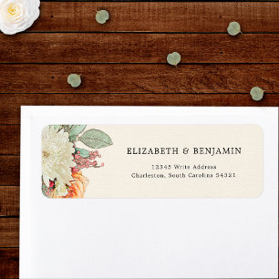 Bloemige Eucalyptus Roos Huwelijk RSVP Retouradres Etiket