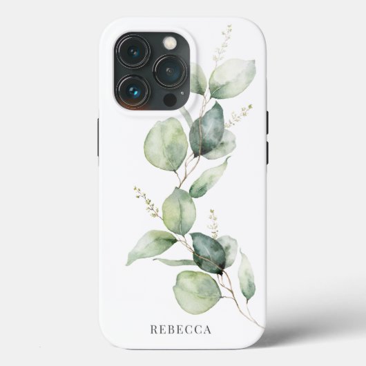 Bloemige Eucalyptus Script Succulent Groenelemente Case-Mate iPhone Case (Achterkant)