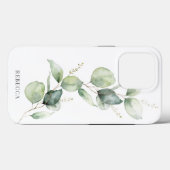 Bloemige Eucalyptus Script Succulent Groenelemente Case-Mate iPhone Case (Achterkant (horizontaal))