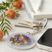 Bloemige fantasie sleutelhanger (Voorkant Rechts)