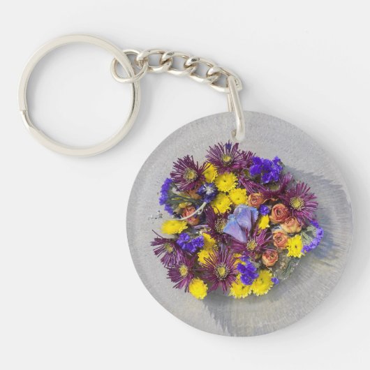 Bloemige fantasie sleutelhanger (Voorkant)