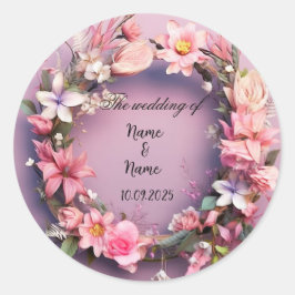 Bloemige favorietstickers ronde sticker