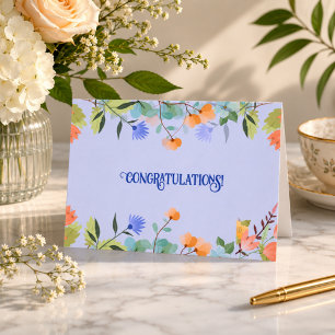 Bloemige Felicitaties Elegante Botanische Kaart