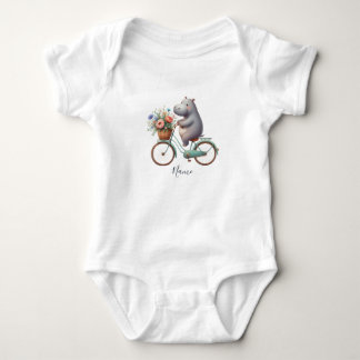 Bloemige Fietsnijlpaard Baby Body Romper