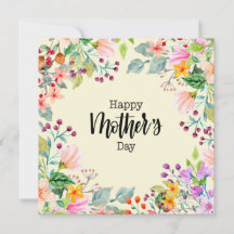 Bloemige fijne Moederdag Aquarel Bloemen