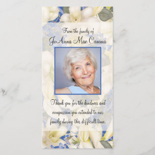 Bloemige foto condoleance met orchideeën bedanken bedankkaart