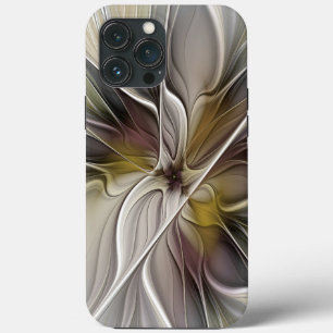 Bloemige Fractal, Fantasie Bloem met Aardetinten iPhone 13 Pro Max Hoesje