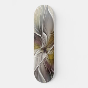 Bloemige Fractal, Fantasie Bloem met Aardetinten Skateboard