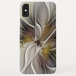 Bloemige Fractal, Fantasie Bloem met Aardtinten iPhone XS Max Hoesje