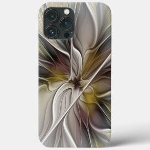 Bloemige Fractal, Fantasie Bloem met Aardtinten iPhone 13 Pro Max Hoesje