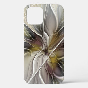 Bloemige Fractal, Fantasie Bloem met Aardtinten iPhone 12 Pro Hoesje