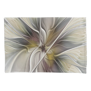 Bloemige Fractal, Fantasie Bloem met Aardtinten Kussensloop