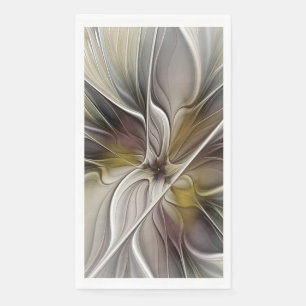 Bloemige Fractal, Fantasiebloem met Aardtinten Servet